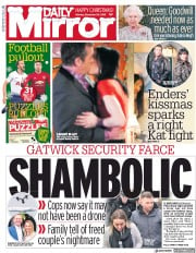 Daily Mirror (UK) Newspaper Front Page for 24 December 2018