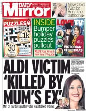 Daily Mirror (UK) Newspaper Front Page for 25 December 2017