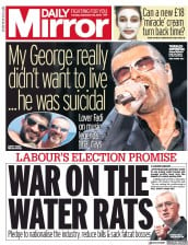 Daily Mirror (UK) Newspaper Front Page for 25 September 2018