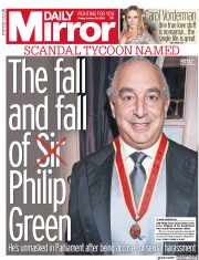 Daily Mirror (UK) Newspaper Front Page for 26 October 2018