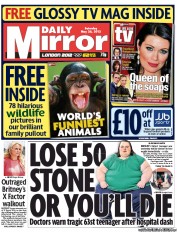 Daily Mirror (UK) Newspaper Front Page for 26 May 2012