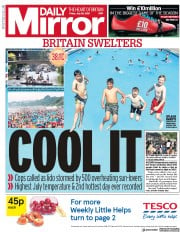 Daily Mirror (UK) Newspaper Front Page for 26 July 2019