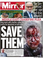 Daily Mirror (UK) Newspaper Front Page for 27 October 2023