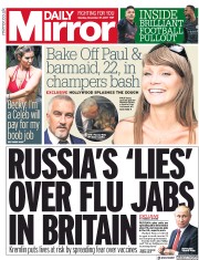 Daily Mirror (UK) Newspaper Front Page for 27 November 2017