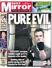 Daily Mirror (UK) Newspaper Front Page for 27 December 2010