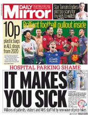 Daily Mirror (UK) Newspaper Front Page for 27 December 2018