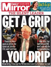 Daily Mirror (UK) Newspaper Front Page for 27 February 2020
