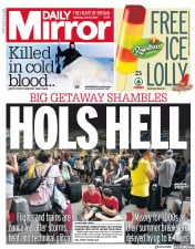 Daily Mirror (UK) Newspaper Front Page for 27 July 2019