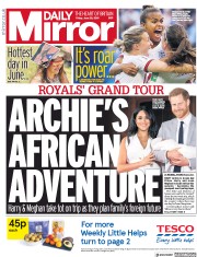 Daily Mirror (UK) Newspaper Front Page for 28 June 2019