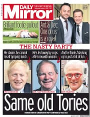 Daily Mirror (UK) Newspaper Front Page for 2 October 2019