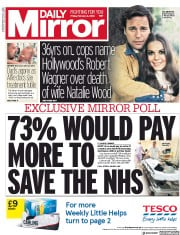 Daily Mirror (UK) Newspaper Front Page for 2 February 2018