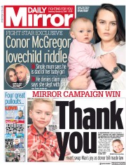 Daily Mirror (UK) Newspaper Front Page for 2 February 2019