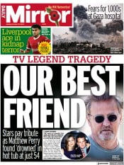 Daily Mirror (UK) Newspaper Front Page for 30 October 2023