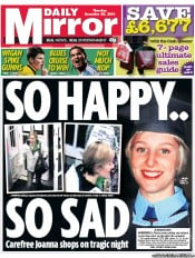 Daily Mirror Newspaper Front Page (UK) for 30 December 2010