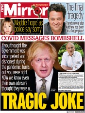 Daily Mirror (UK) Newspaper Front Page for 31 October 2023