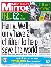Daily Mirror (UK) Newspaper Front Page for 31 July 2019