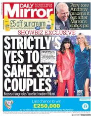 Daily Mirror (UK) Newspaper Front Page for 31 August 2019