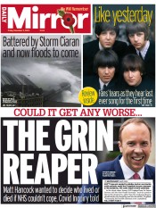 Daily Mirror (UK) Newspaper Front Page for 3 November 2023