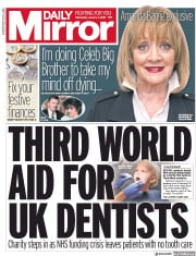 Daily Mirror (UK) Newspaper Front Page for 3 January 2018