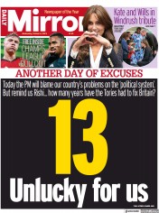 Daily Mirror (UK) Newspaper Front Page for 4 October 2023