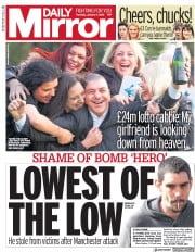 Daily Mirror (UK) Newspaper Front Page for 4 January 2018