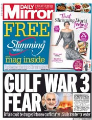 Daily Mirror (UK) Newspaper Front Page for 4 January 2020