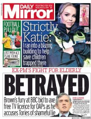 Daily Mirror (UK) Newspaper Front Page for 4 February 2019