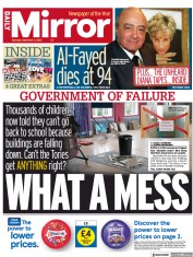 Daily Mirror (UK) Front Page for Thursday, 14 September 2023 | Paperboy ...