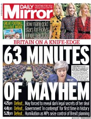 Daily Mirror (UK) Newspaper Front Page for 5 December 2018