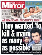 Daily Mirror (UK) Newspaper Front Page for 5 February 2020