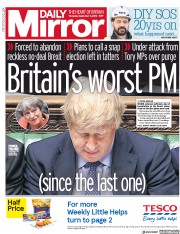 Daily Mirror (UK) Newspaper Front Page for 5 September 2019