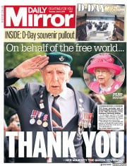 Daily Mirror (UK) Newspaper Front Page for 6 June 2019