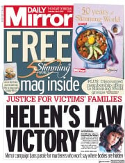 Daily Mirror (UK) Newspaper Front Page for 6 July 2019