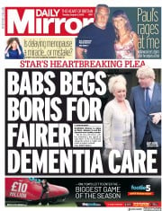 Daily Mirror (UK) Newspaper Front Page for 6 August 2019
