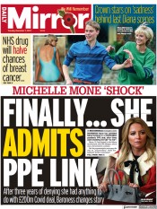 Daily Mirror (UK) Newspaper Front Page for 7 November 2023