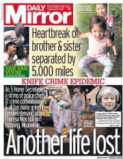 Daily Mirror (UK) Newspaper Front Page for 7 March 2019