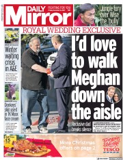 Daily Mirror (UK) Newspaper Front Page for 8 December 2017