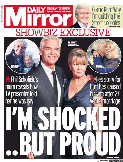 Daily Mirror Newspaper Front Page (UK) for 8 February 2020