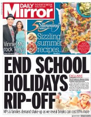 Daily Mirror (UK) Newspaper Front Page for 8 July 2019