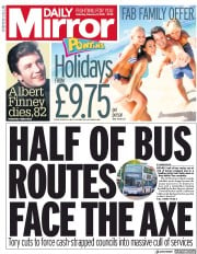 Daily Mirror (UK) Newspaper Front Page for 9 February 2019