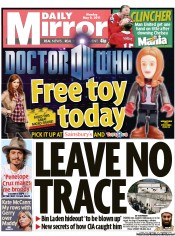 Daily Mirror Newspaper Front Page (UK) for 9 May 2011