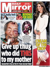 Daily Mirror (UK) Newspaper Front Page for 9 May 2012