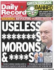 Daily Record (UK) Newspaper Front Page for 1 November 2023