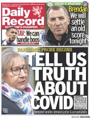 Daily Record (UK) Newspaper Front Page for 25 October 2023