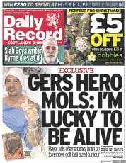 Daily Record front page for 2 December 2023