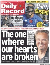 Daily Record (UK) Newspaper Front Page for 30 October 2023
