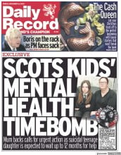 Daily Record front page for 8 December 2023