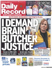 Daily Record (UK) Newspaper Front Page for 9 November 2023