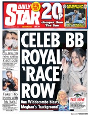 Daily Star (UK) Newspaper Front Page for 10 January 2018