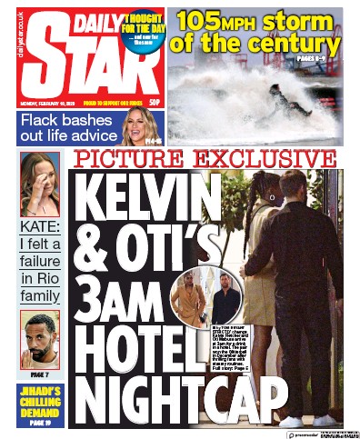 Daily Star Newspaper Front Page (UK) for 10 February 2020